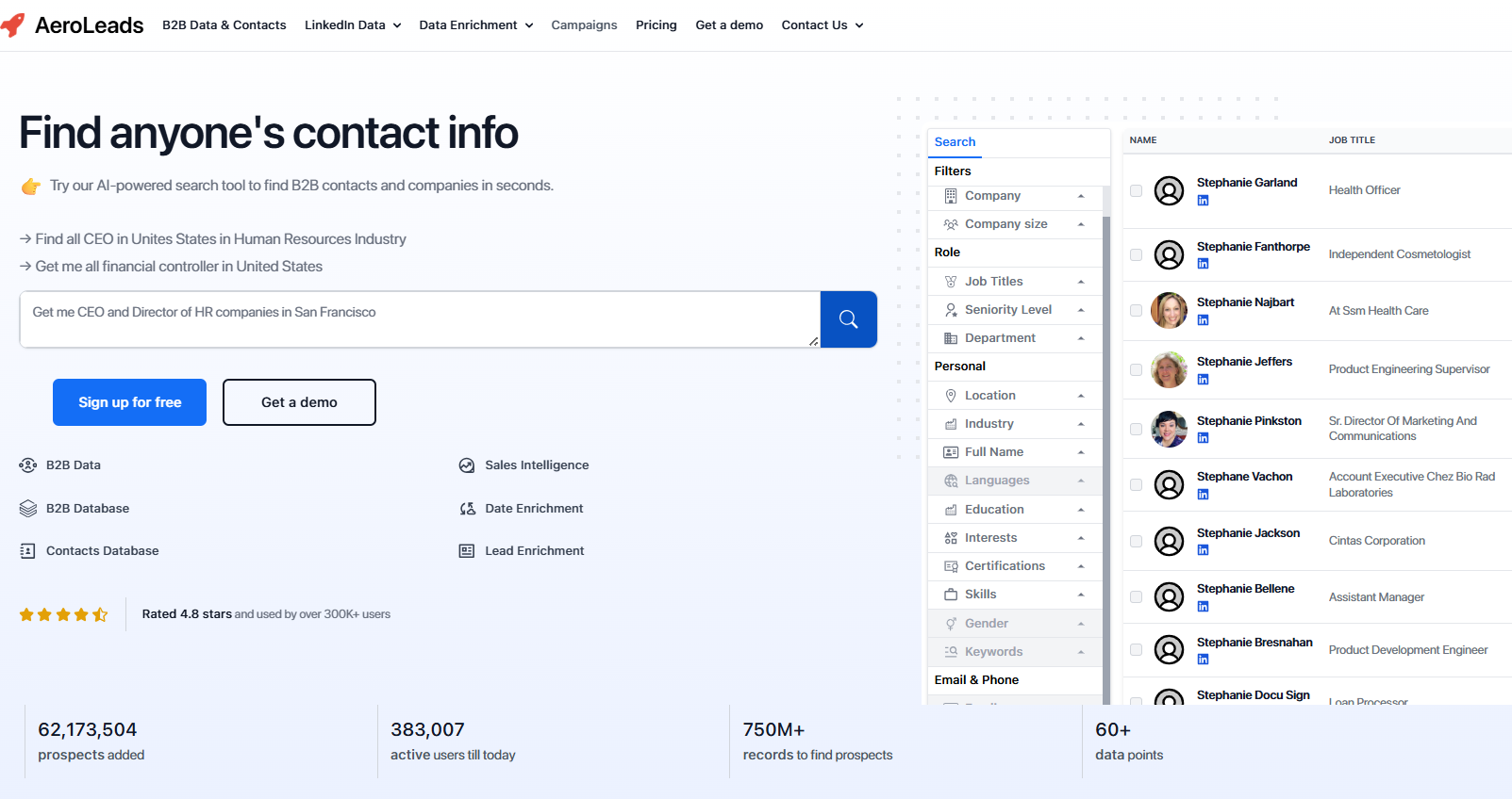 aeroleads personal email finder