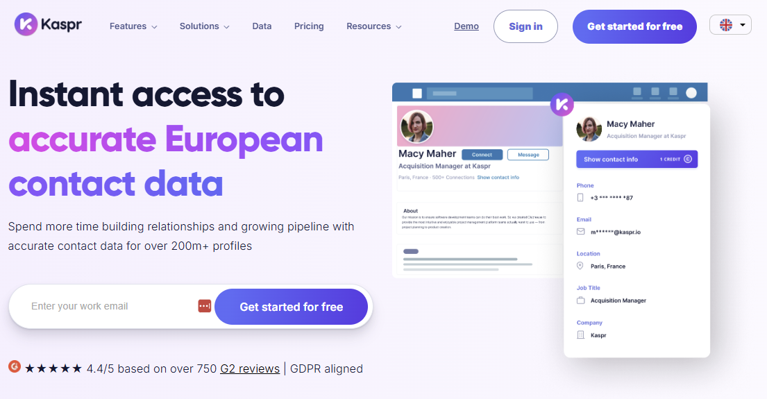 kaspr b2b data provider