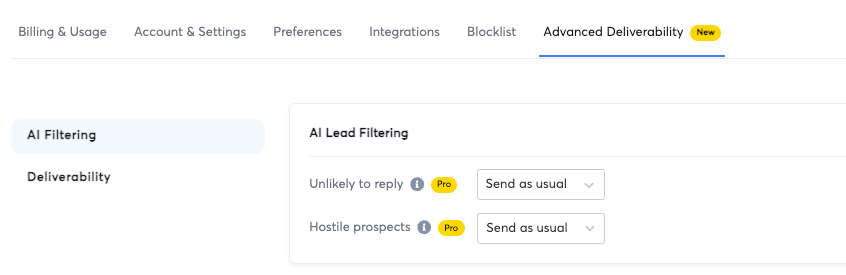instantly ai lead filtering