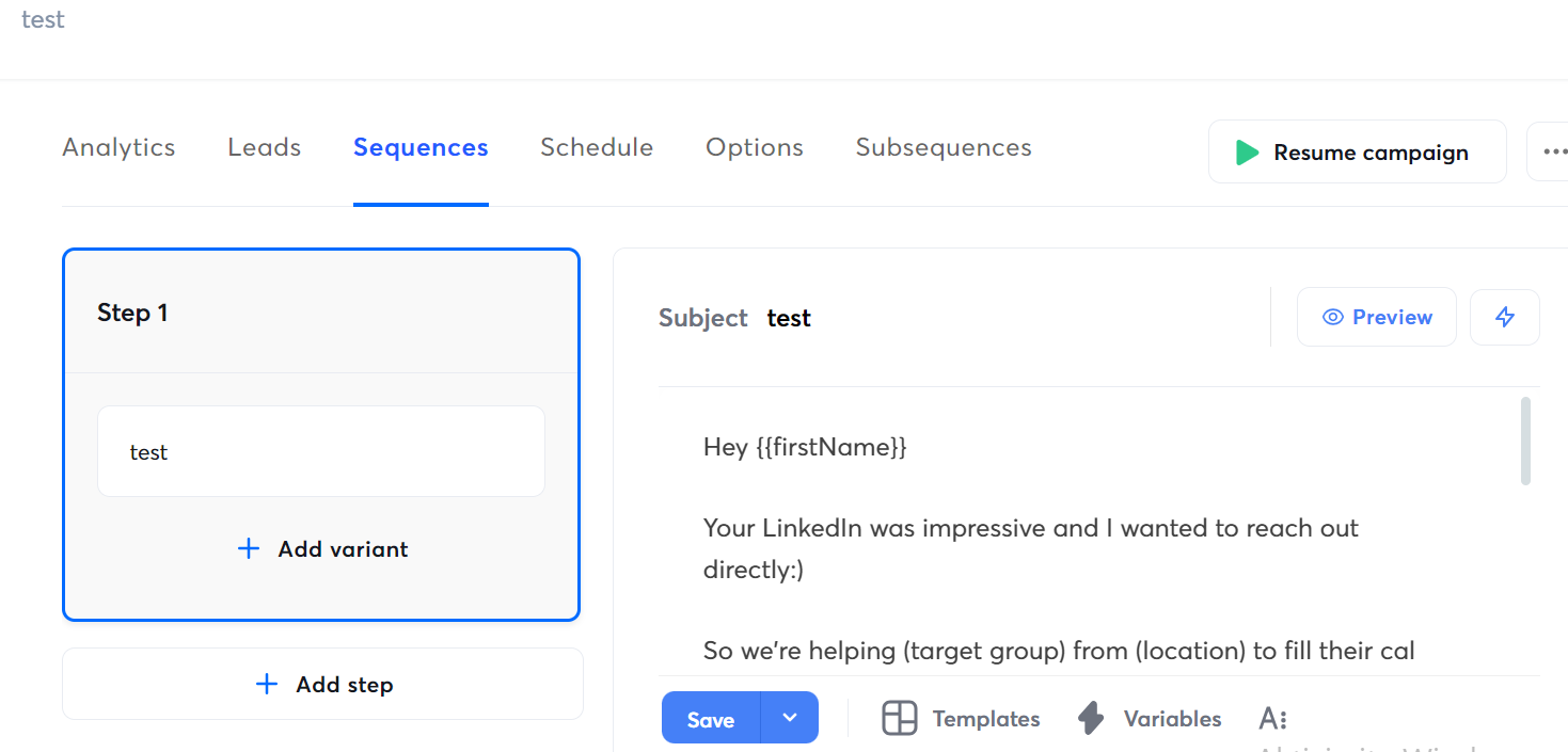 instantly campaign dashboard