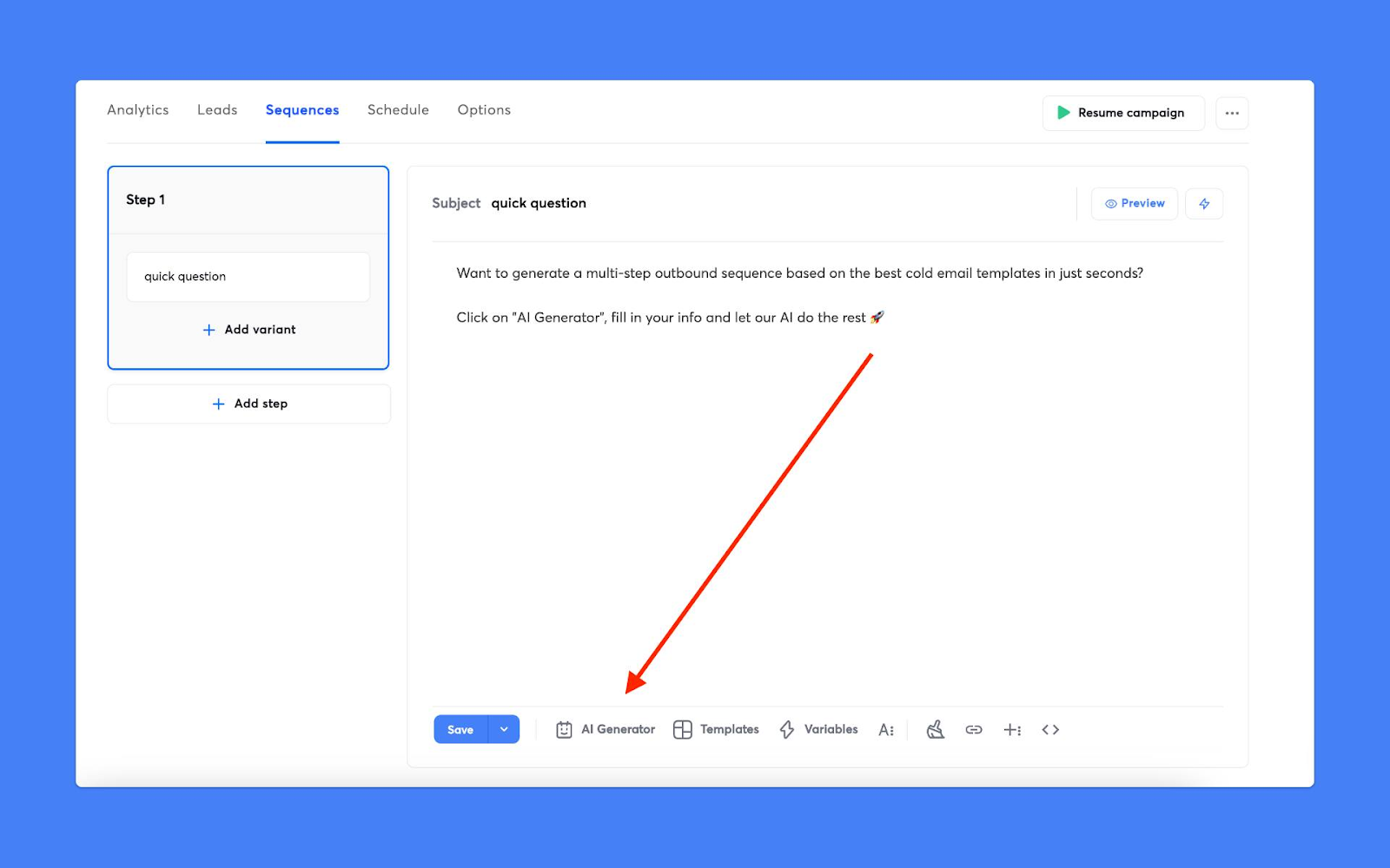 instantly outbound sales sequences