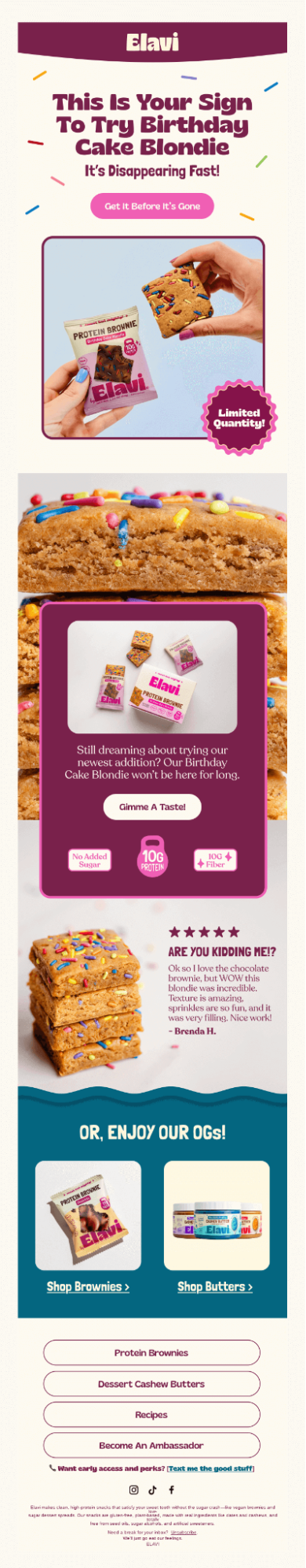 elavi promotional email