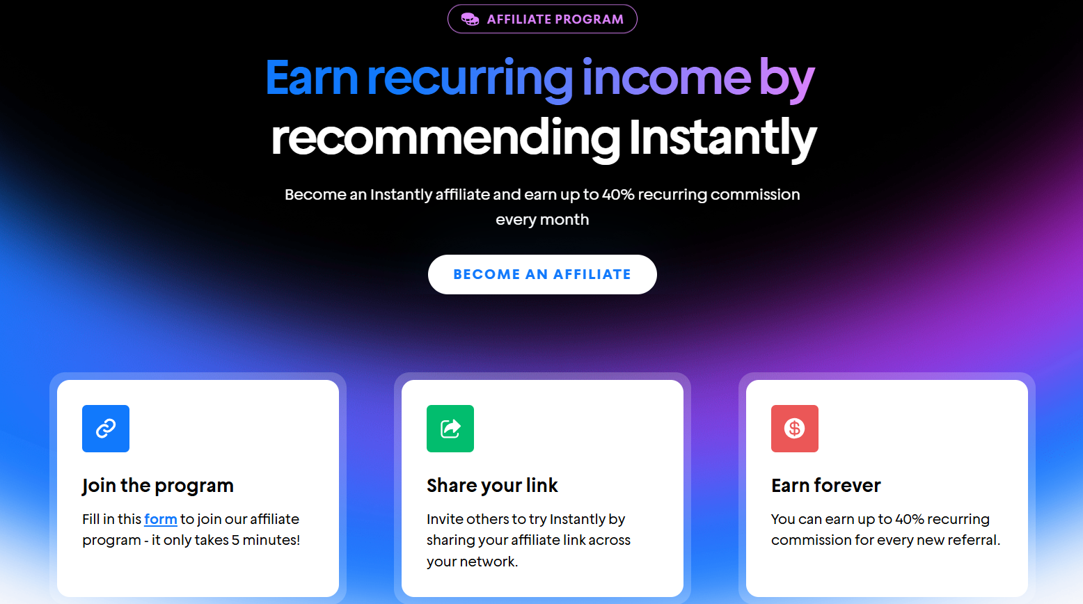 instantly affiliate program