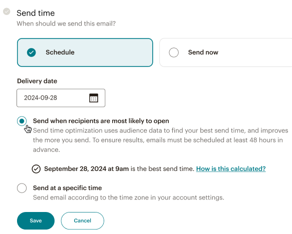 mailchimp scheduling