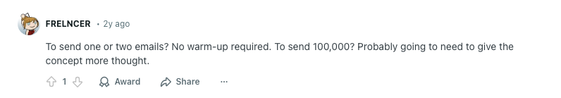 reddit email warmup advice