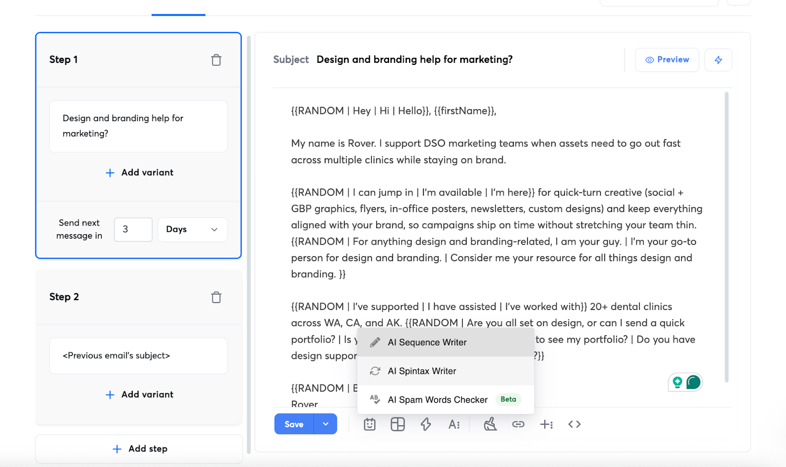 instantly ai spintax writer
