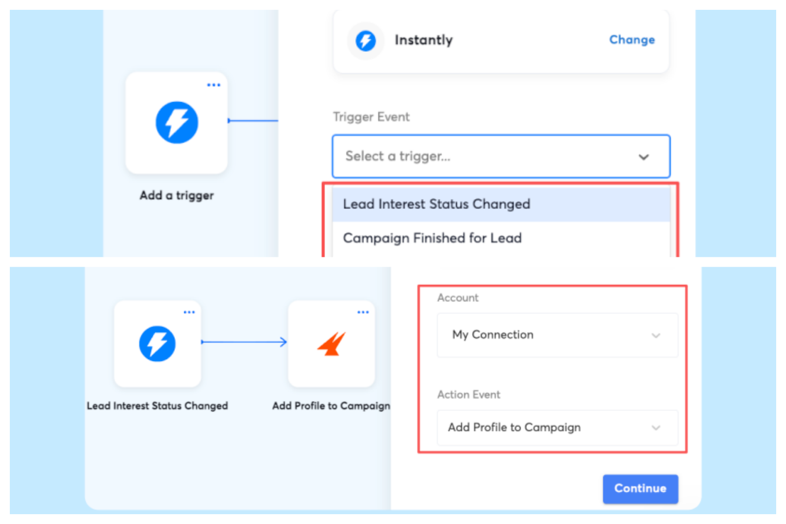 instantly lead interest status