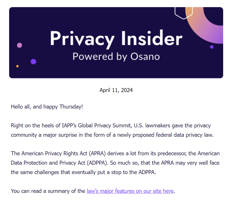 osano privacy insider newsletter