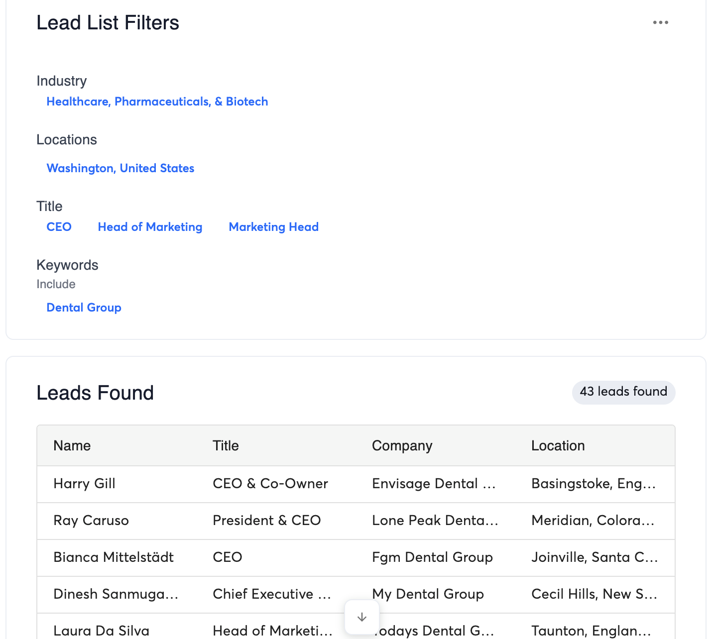 instantly lead list filters