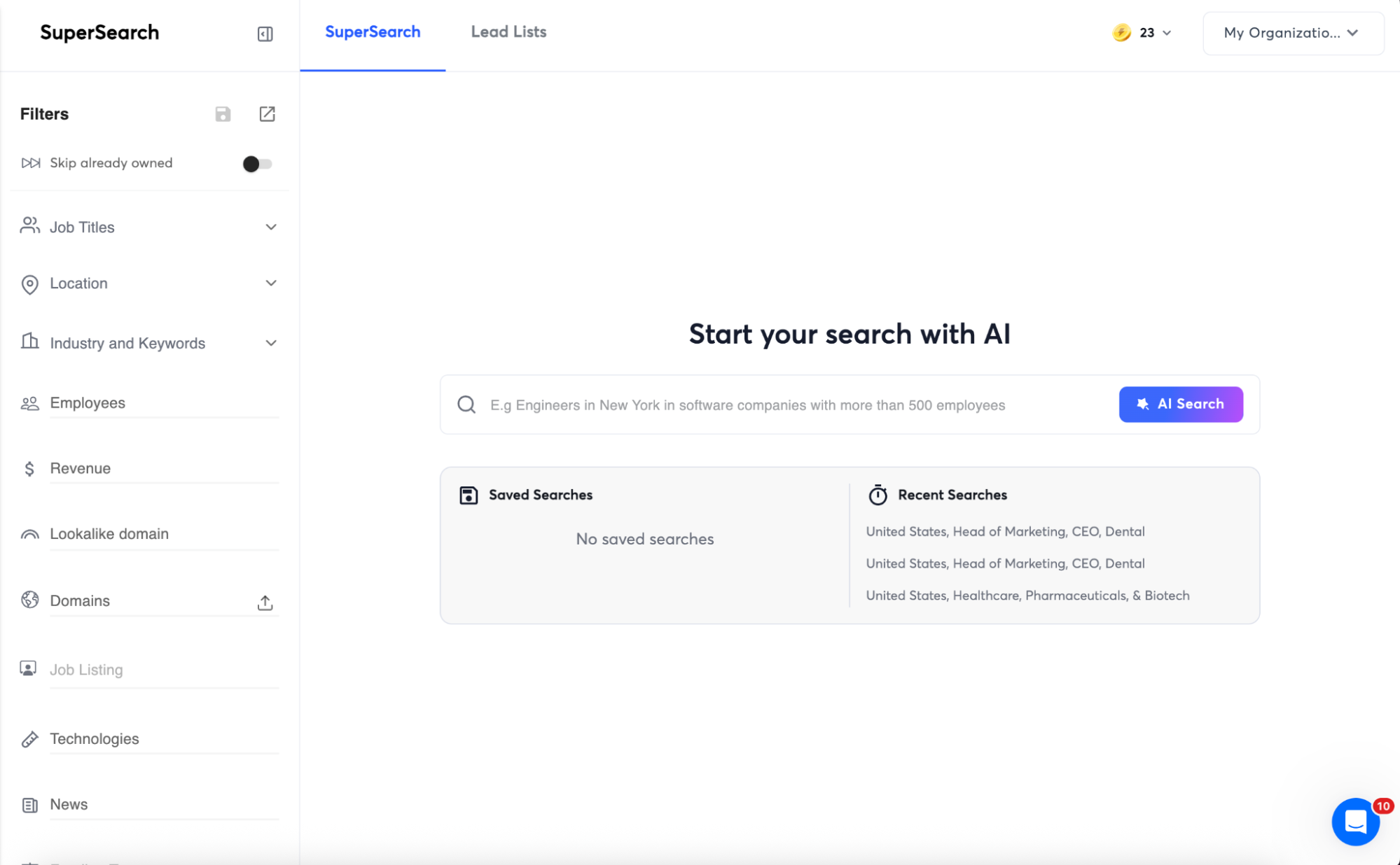 instantly superseach lead finder